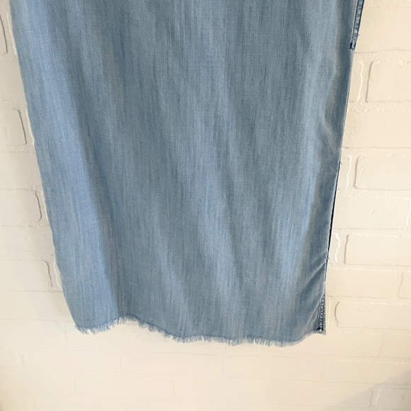 Aritzia Wilfred Free Mini Dress Nori Denim Chambray Light Wash Boxy XS - Picture 13 of 13
